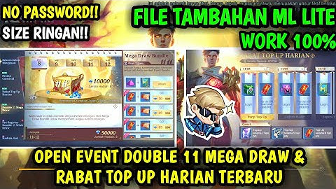 Data Open Event Double 11 Mega Draw & Rabat Top Up Harian Terbaru | Data Tambahan ml lite