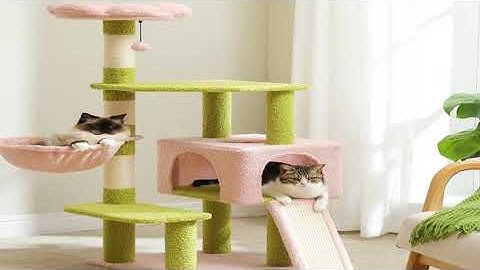 Review Flower Cat Tree Multi-Level Cat Tower with Sisal Covered Scratching Posts Cute Cat Condo for