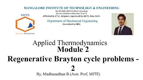 ATD Module 2 - Regenerative Brayton cycle problems - 2