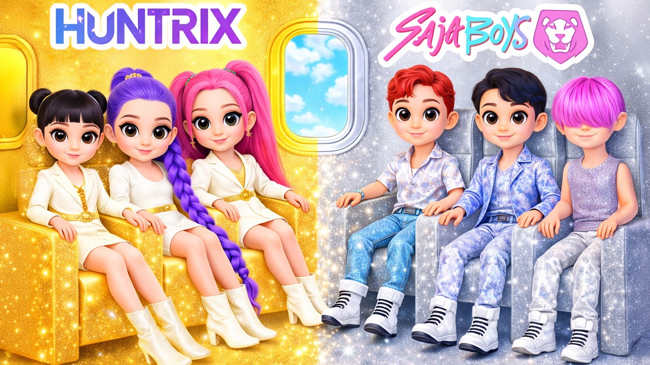 Dourado & Prata: Huntrix Girls vs Saja Boys ✨ Desafio Makeover | K-Pop Demon Hunter