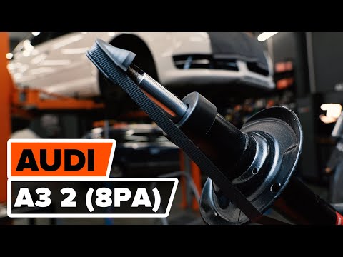 How to change a front shock strut on AUDI A3 2 (8PA)  [TUTORIAL AUTODOC]