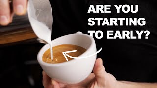 How to Know the Best Time to start you Latte Art pattern - Too early vs Too late