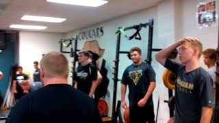 Croatan football in weight room