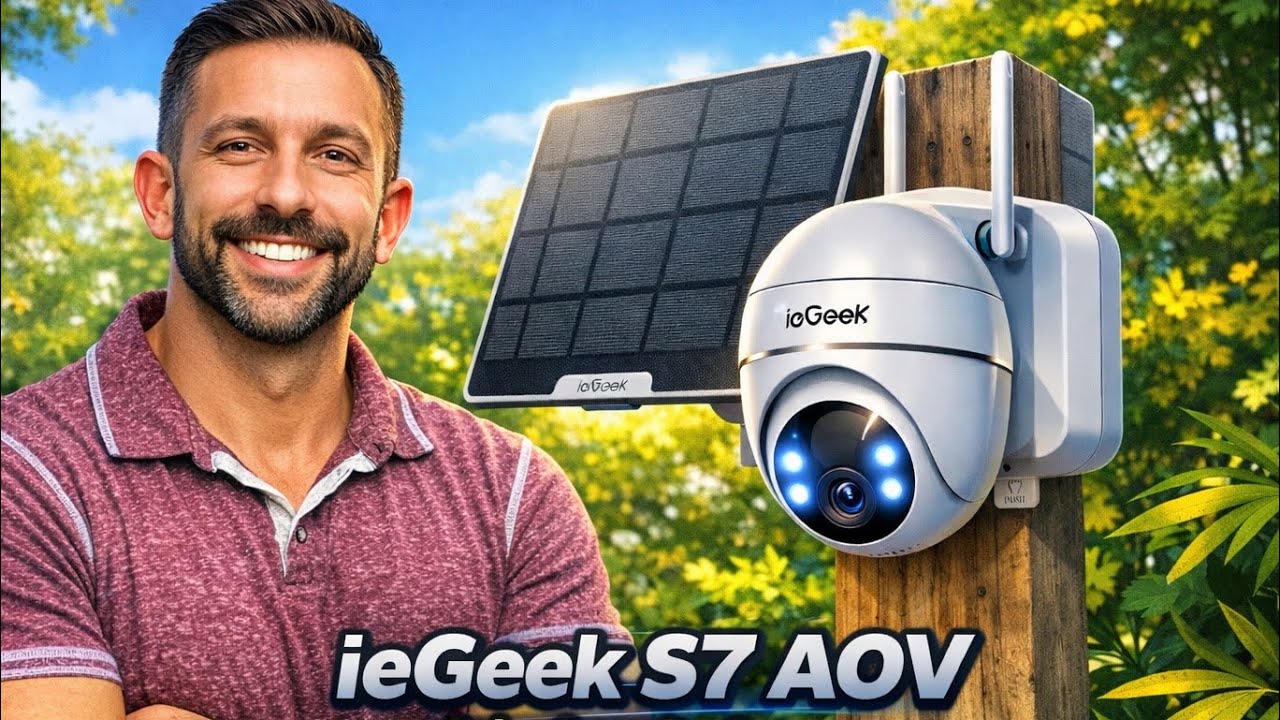 ieGeek S7 AOV Solar Security Camera - 24/7 AOV System, 100ft (30m