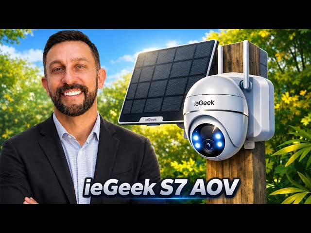 ieGeek S7 AOV Solar Security Camera - 24/7 AOV System, 100ft (30m