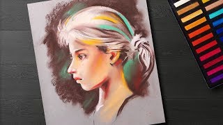 How to draw face for beginners with soft pastels - Portrait drawing screenshot 3