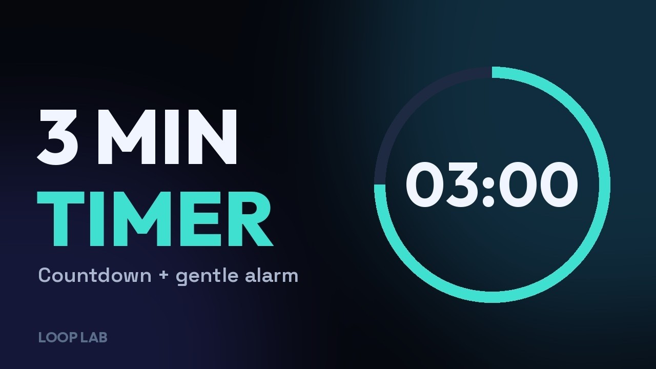 3 Minute Timer | Modern Countdown with Alarm - YouTube