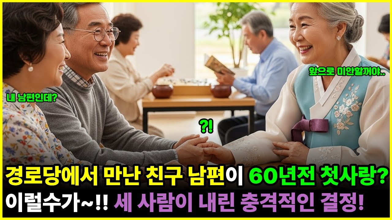 경로당에서 만난 친구 남편이 60년전 첫사랑? 결국 세 사람이 내린 충격적인 결정!ㅣ오디오북ㅣ시니어사연ㅣ감동드라마ㅣ경로당이야기ㅣ감동실화 l 노인정ㅣ