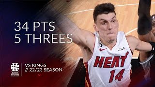 Tyler Herro 34 pts 5 threes vs Kings 22\/23 season