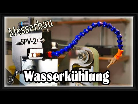 Messerbau - Wasserkühlung beim Schleifen - Sprühvorrichtung SPV 2 für den Bandschleifer