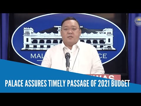 Palace assures timely passage of 2021 budget