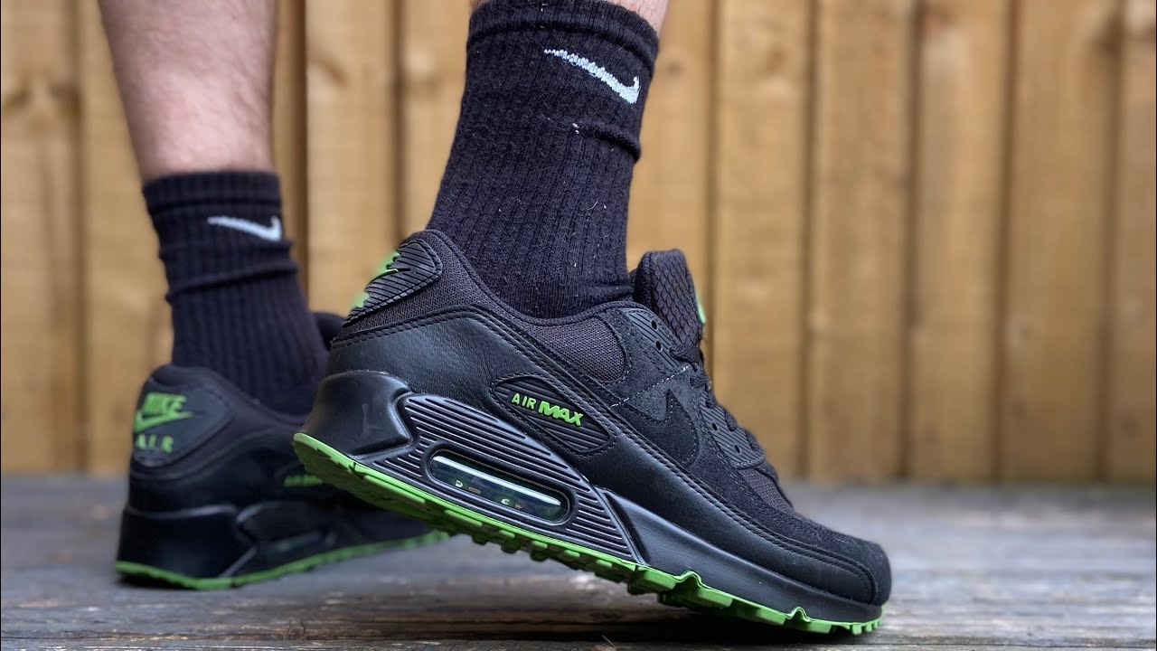 NIKE AIR MAX 90 black CHLOROPHYLL Black On Feet & Review