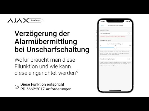 Einrichtung der Alarmübermittlungs-Verzögerung bei Unscharfschaltung im Ajax-Sicherheitssystem