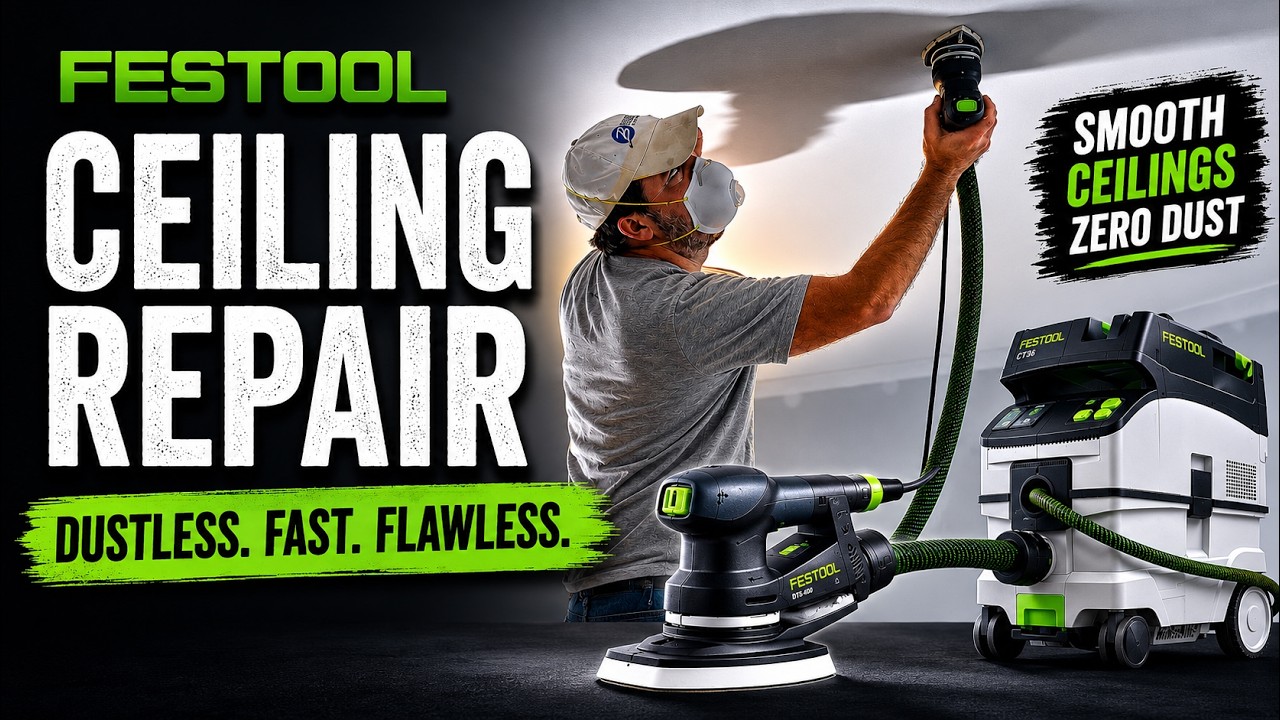 A Dustless & Flawless Ceiling Repair: Festool Detail Sander & CT36 Extractor!