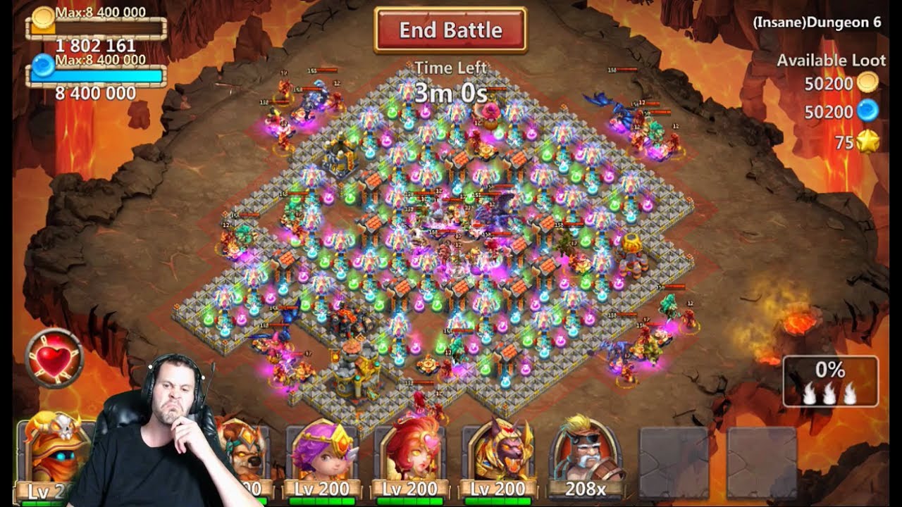 How to 3 Flame INSANE Dungeon 6-4 GET RID OF TOTEMS Castle Clash - YouTube