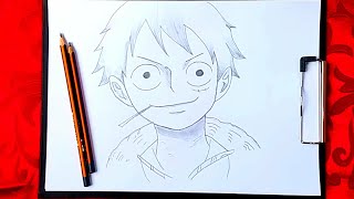 رسم انمي | كيفية رسم مونكي د لوفي خطوة بخطوة | رسم سهل