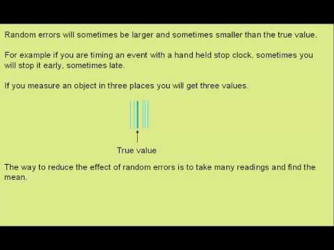 Random and systematic errors