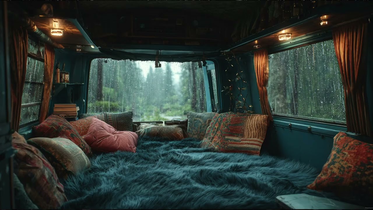 Midnight Thunderstorm in a Car Cabin 🌩️🚙 | Cinematic Rain, Dark Night Drive, Deep Relax Ambience