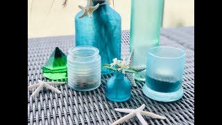 DIY Decorative Sea Glass Bottles, Votives and Vases @HomeJelly