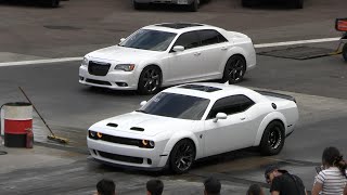 Hellcat Redeye vs Chrysler SRT  drag racing