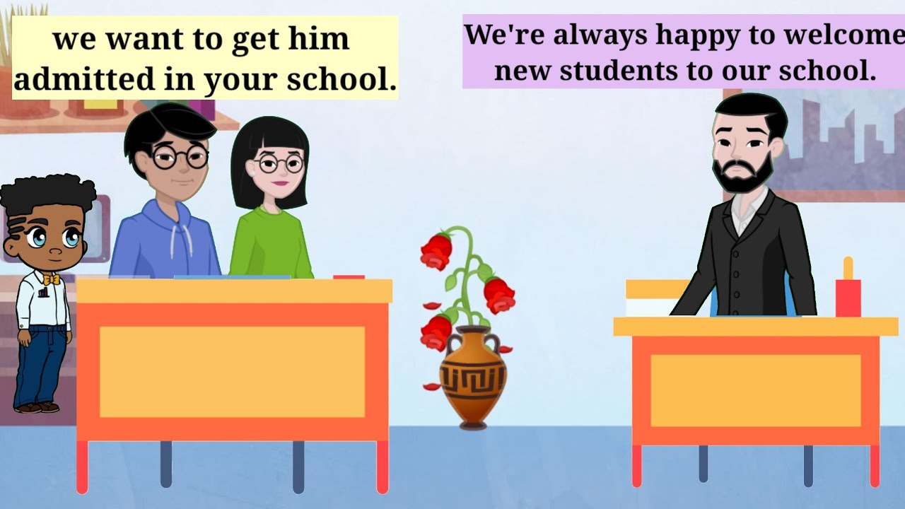 parents and teachers conversation for admission | speaking English by SK cartoon education
