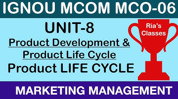 Part 10 IGNOU MCOM 2nd year| UNIT 8| Product Development & Life Cycle |MARKETING MANAGEMENT MCO 06