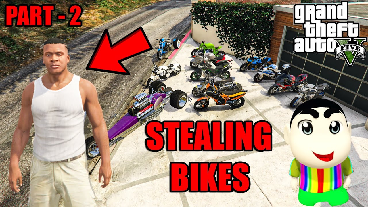 Franklin & Shinchan Stealing Super Bikes In Los Santos | GTA5 mods