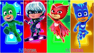 Luna Girl 🆚 CatBoy 🆚 Owlette 🆚 Gekko || PJ Masks 🎶 Tiles Hop EDM Rush