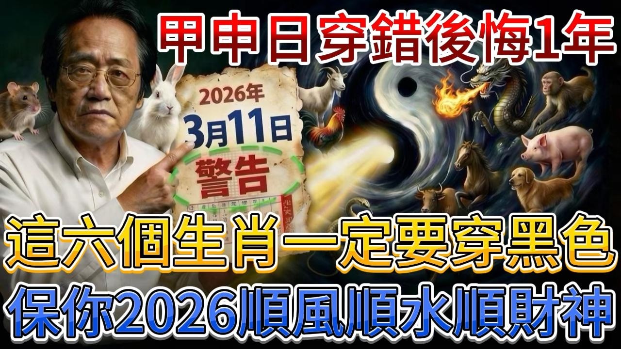 倪海廈：3月11號甲申日必看！6生肖穿黑色，5種人穿白色，保你2026馬年翻天覆地#倪海厦 #黃帝內經 #養生 #國學 #易經 #過年 #開運 #招財 #補財庫 #中醫 #風水 #2026運勢 #農曆