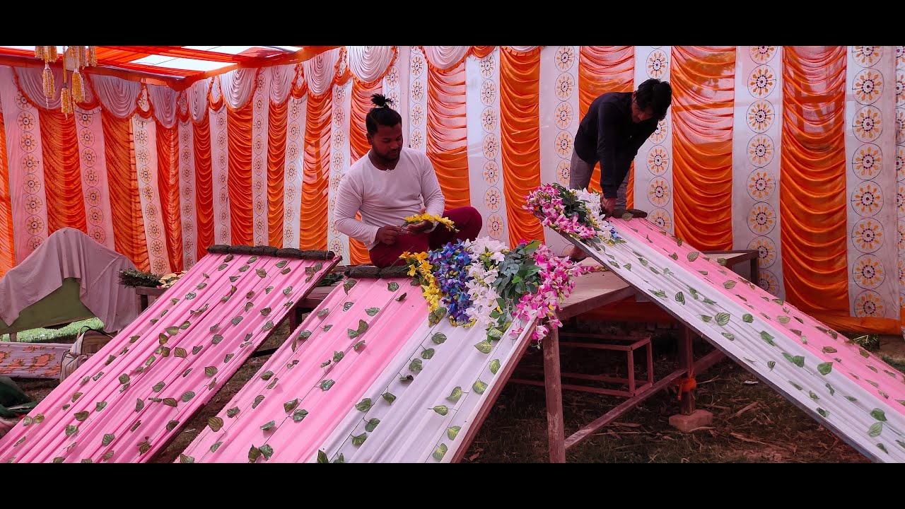 काम सीखना है ...तो वीडियो पूरा देखें ...ऑल डिटेल्स 10 by 10 ... वेडिंग स्टेज फ्लावर डेकोरेशन