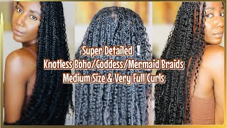 Very Curly Knotless Boho Braids Tutorial w/ Human Hair | YGWigs | Simply Subrena