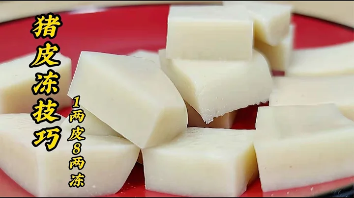 熬豬皮凍技巧，1兩皮出8兩凍，口感Q彈韌勁十足，和餡涼拌都好吃 #美食 #做飯 #中餐 #家常菜 #菜譜