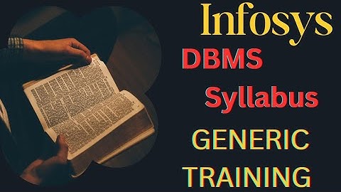 Infosys DBMS syllabus || Generic training || system engineer #infosys