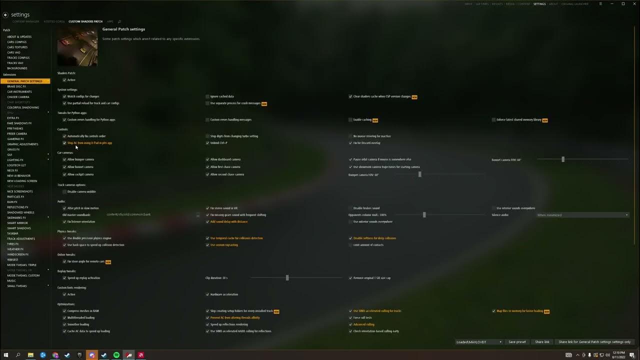 ASSETTO CORSA MAX GRAPHICS SETTINGS, AC CONTENT MANAGER, PURE CONFIG