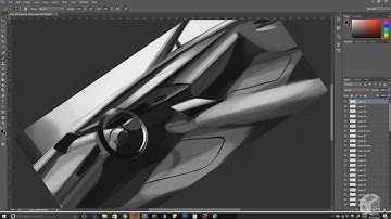 Interior Sketch | Car Design Photoshop render Demo #9