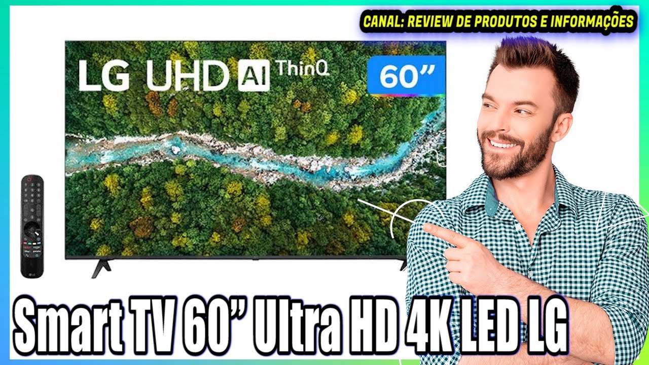 Smart TV 60” Ultra HD 4K LED LG 60UP7750 - 60Hz Wi-Fi e Bluetooth Alexa ...