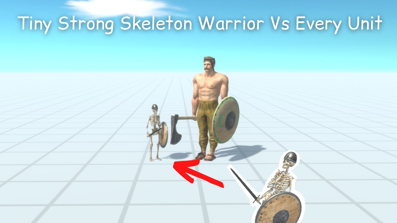Tiny Strong Skeleton Warrior Vs Every Unit ARBS |Animal Revolt Battle Simulator
