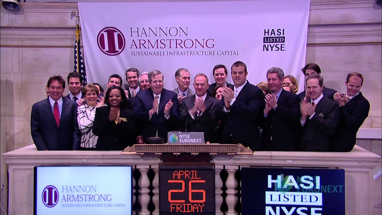 hannon armstrong sustainable infrastructure capital, inc. celebrates recent ipo - youtube