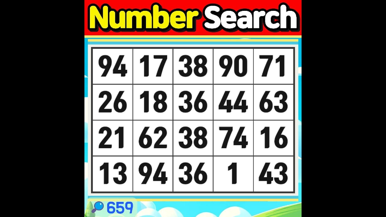 Number Search #659 Smart people find all the numbers.【Match | brain game | puzzle 】