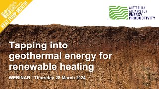 Tapping into geothermal energy for renewable heating including with ground source heat pumps