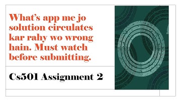 Cs501 Assignment 2 Solution With solution link