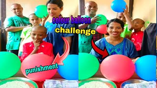 funny colour balloon challenge with punishment maida ll  mita Tapan family game