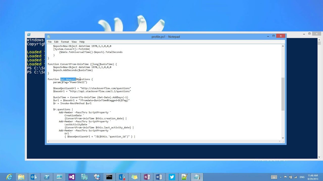 Searching StackOverflow from PowerShell - YouTube
