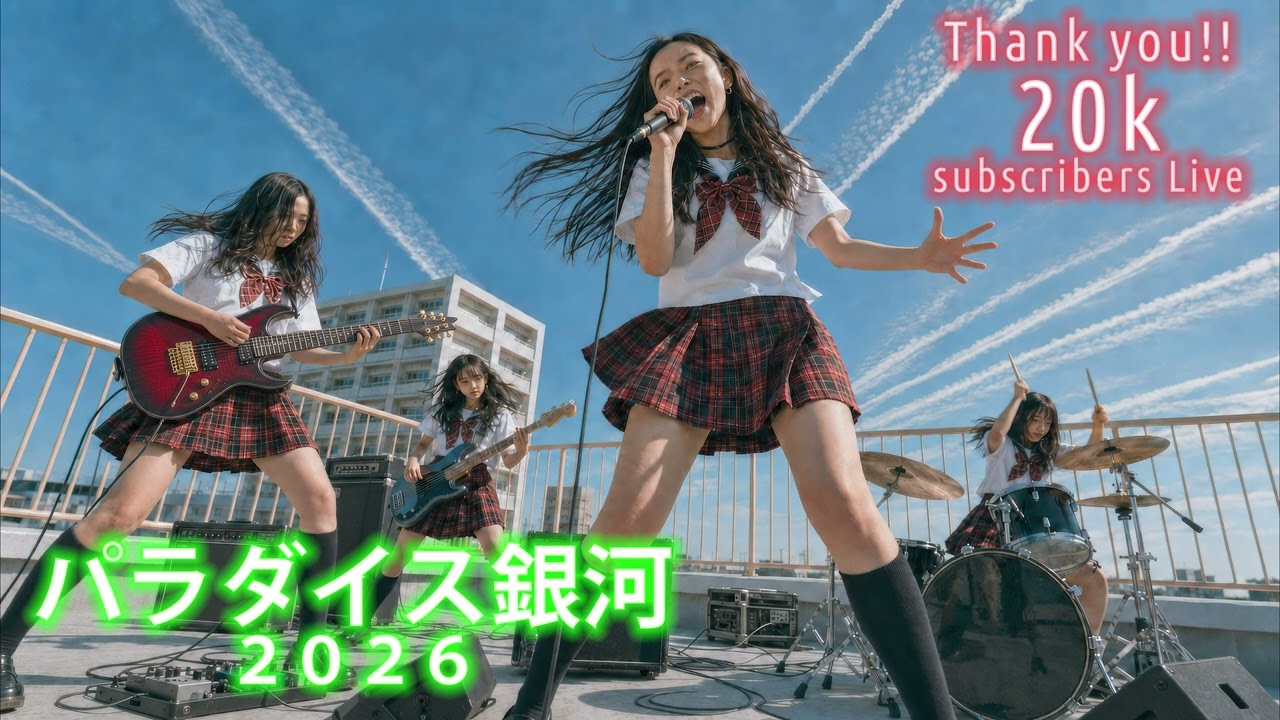 [Thank you 20k!![パラダイス銀河 | 放課後AI女子高生バンドが2万人登録記念ライブで光GENJIをカバーしてみた