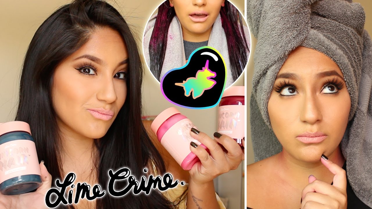 Does Lime Crime UNICORN HAIR Work on Dark Hair??!! - YouTube