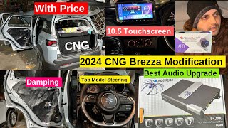 2024 CNG Brezza Modification | Brezza Modified | ZXI Steering, Damping,AHD Camera,10.5 Android