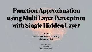 Function Approximation using Neural Networks | Nature Inspired Programming | IIT Gandhinagar