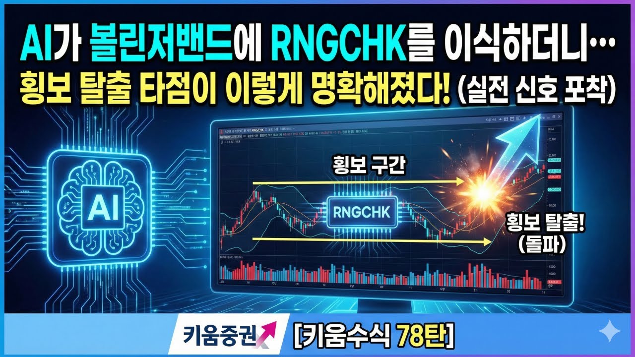 [키움수식만들기 78탄] AI가 bollingerbands에 RNGCHK를 이식하더니… 횡보 탈출 타점이 이렇게 명확해졌다!