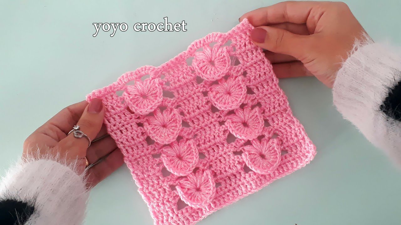 كروشية غرزة جميلة جداً  !! لعمل كوفية / بطانيه/ جاكيت / بلوزة  Unique crochet stitch #يويو_كروشيه