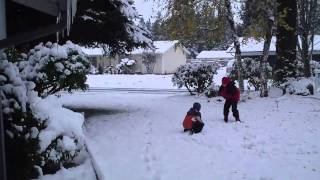 FIRST 2010 SNOW AT OUR HOME IN BUCKLEY, WA.